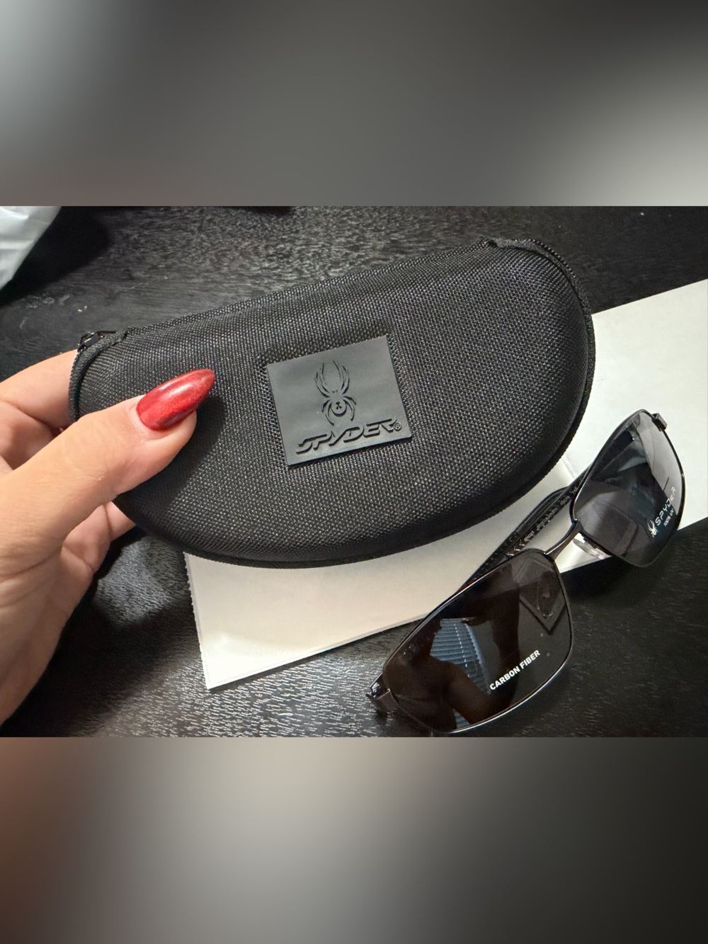 Spyder Men’s Black Sunglasses with Black Zip Case